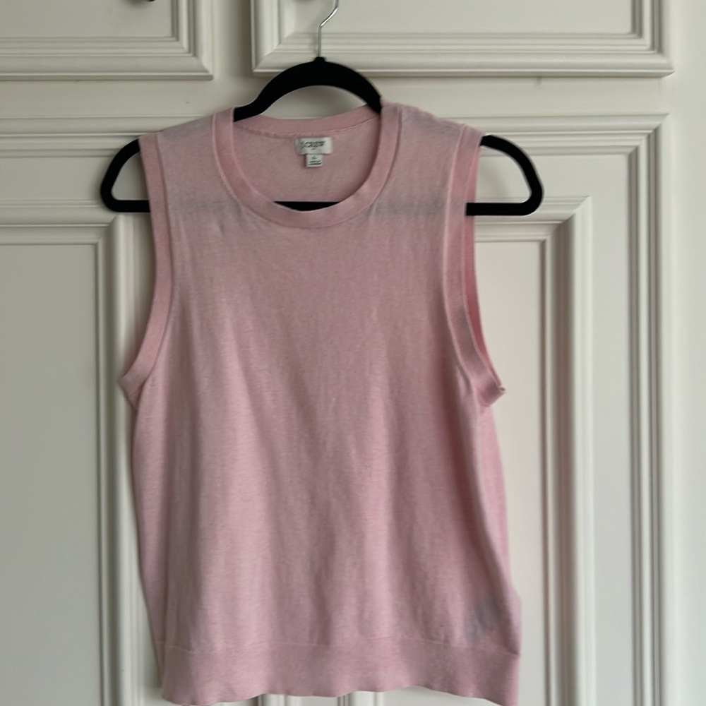 This J Crew soft pink top is 23 inches long.